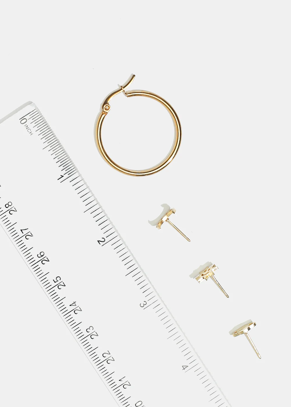 4-Pair Space Design Stud Earrings & Hoop - Image 3