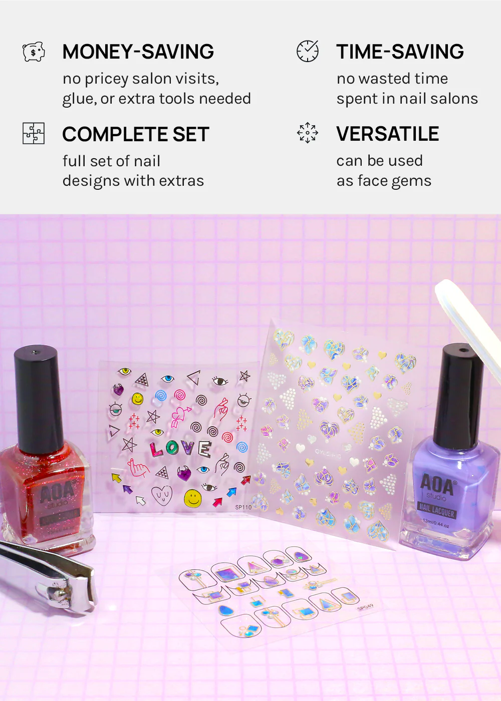 AOA 3D Nail Art Decals - Image 4