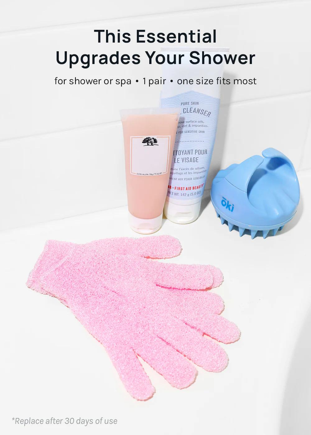 AOA Exfoliating Bath Gloves - Image 3