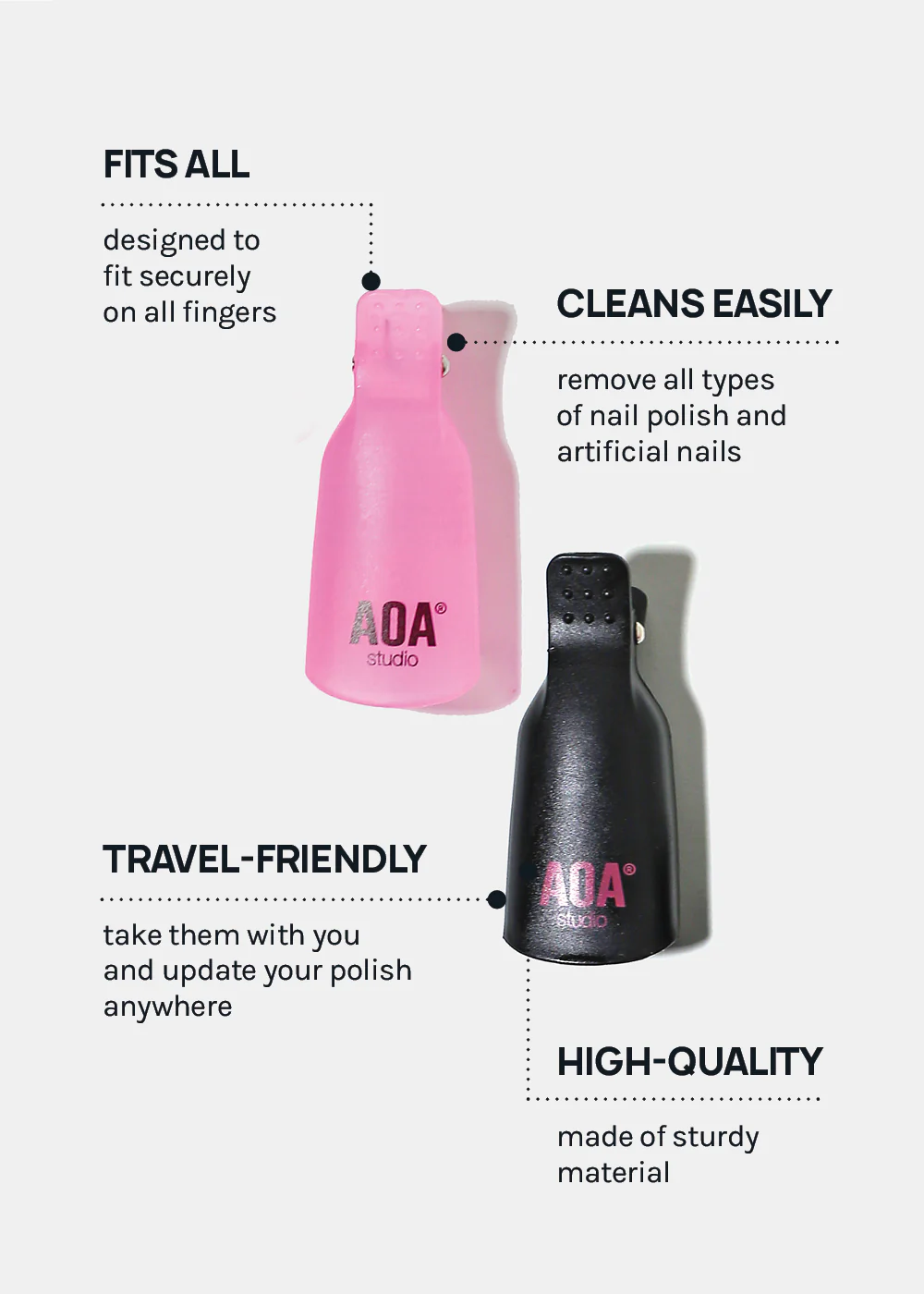 AOA Soak Off Nail Polish Remover Clips (5 pcs) - Image 4