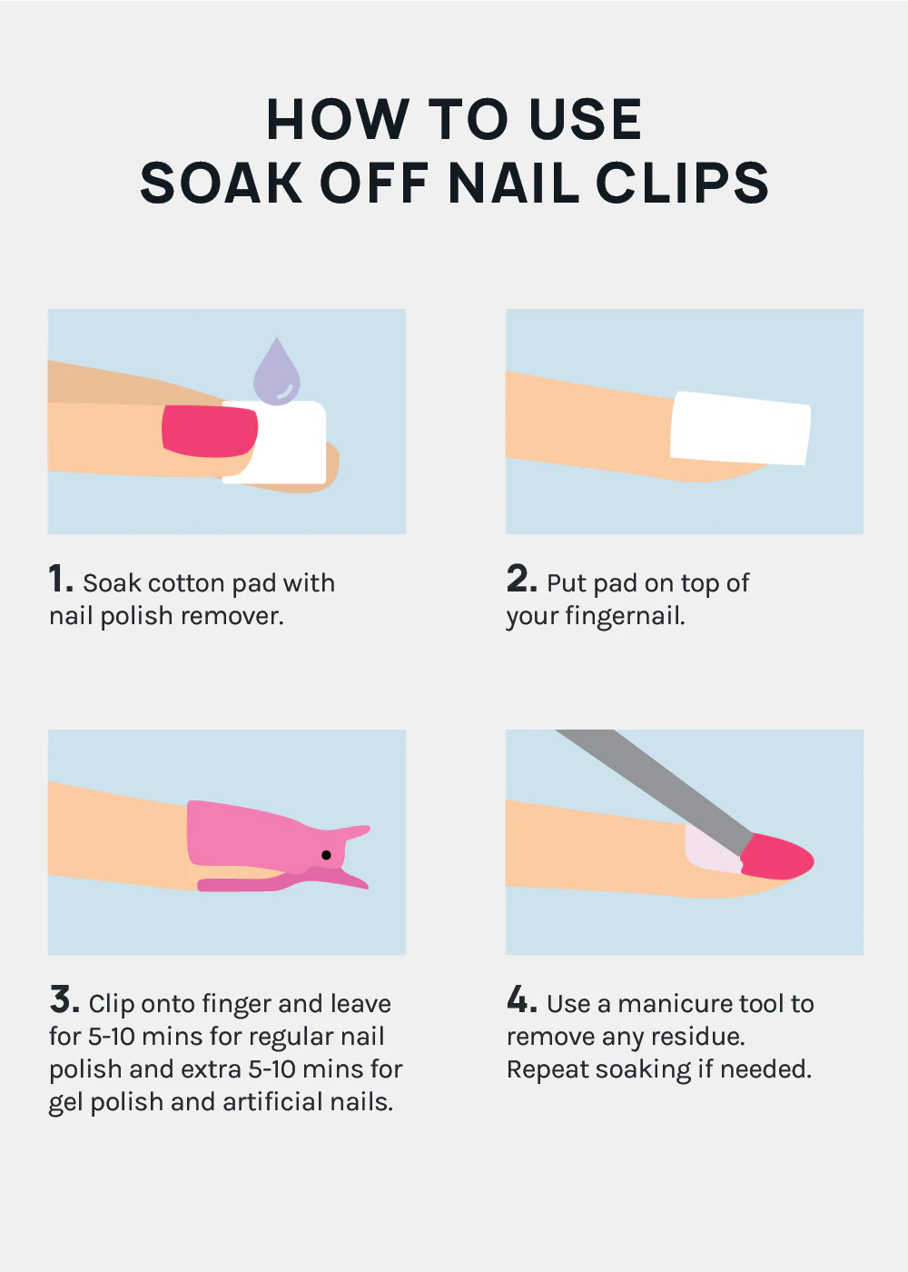 AOA Soak Off Nail Polish Remover Clips (5 pcs) - Image 6