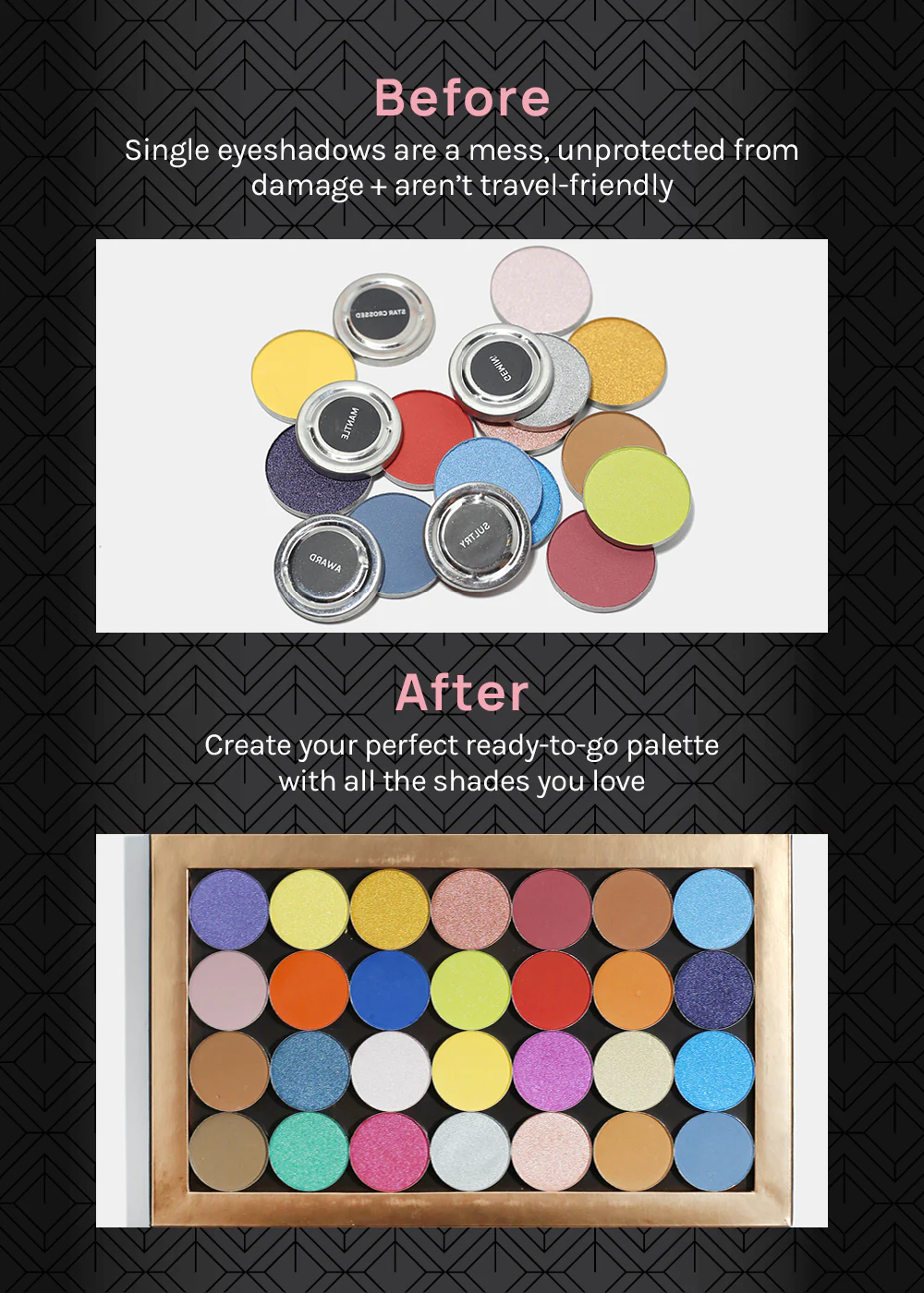 AOA Pro Magnetic Eyeshadow Palette - Black Small - Image 3