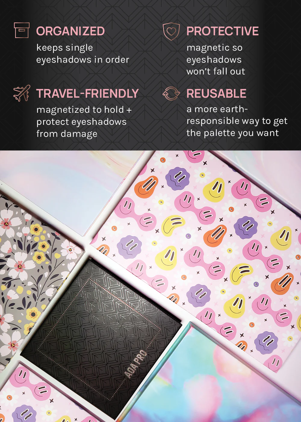 AOA Pro Magnetic Eyeshadow Palette - Smiley Large - Image 4