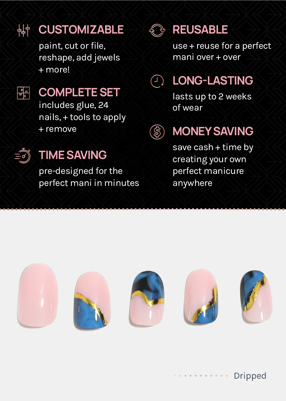 AOA Pro Press-On Nails: Dripped - Image 4