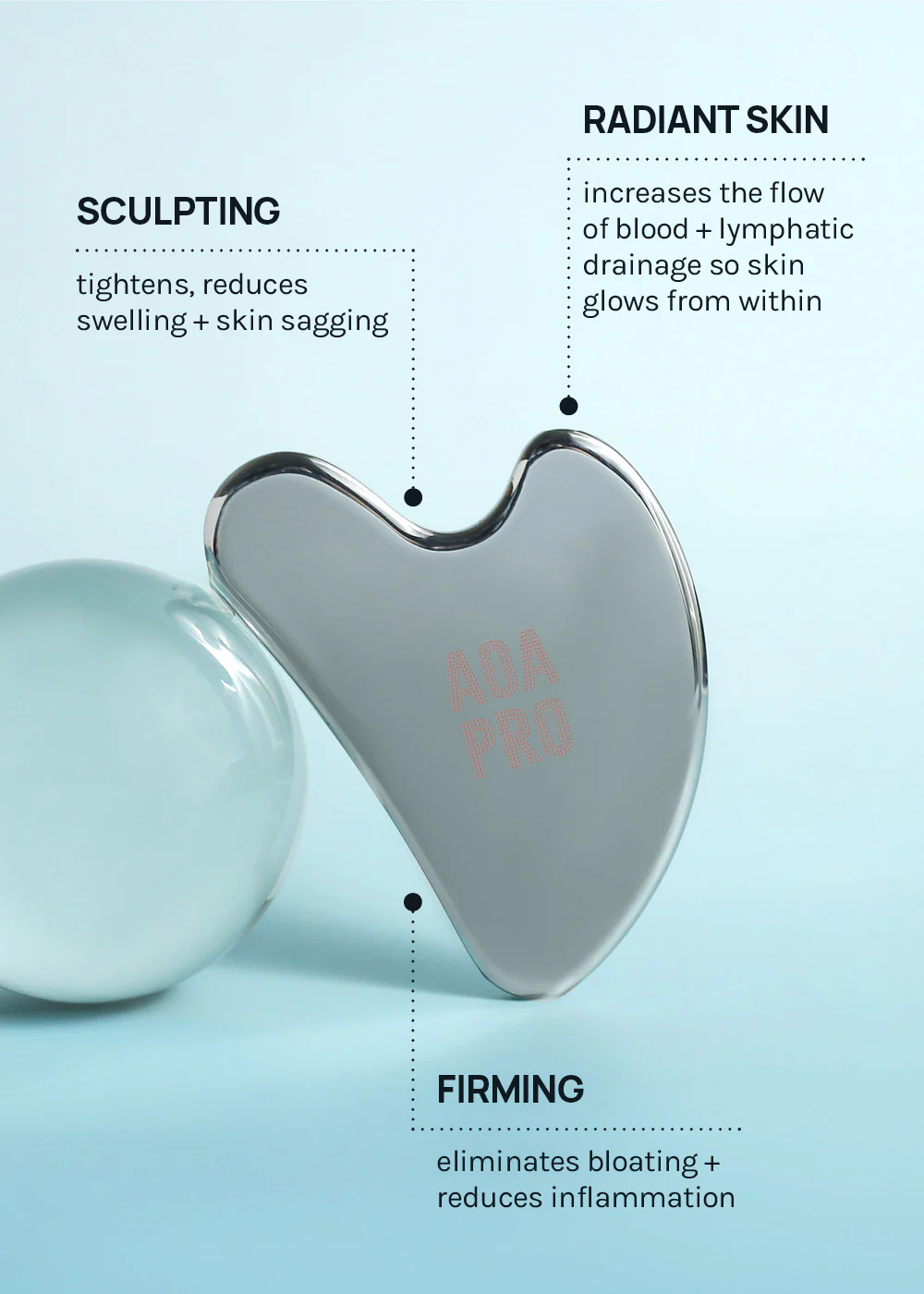 AOA Pro Stainless Steel Gua Sha Face Massager - Image 4