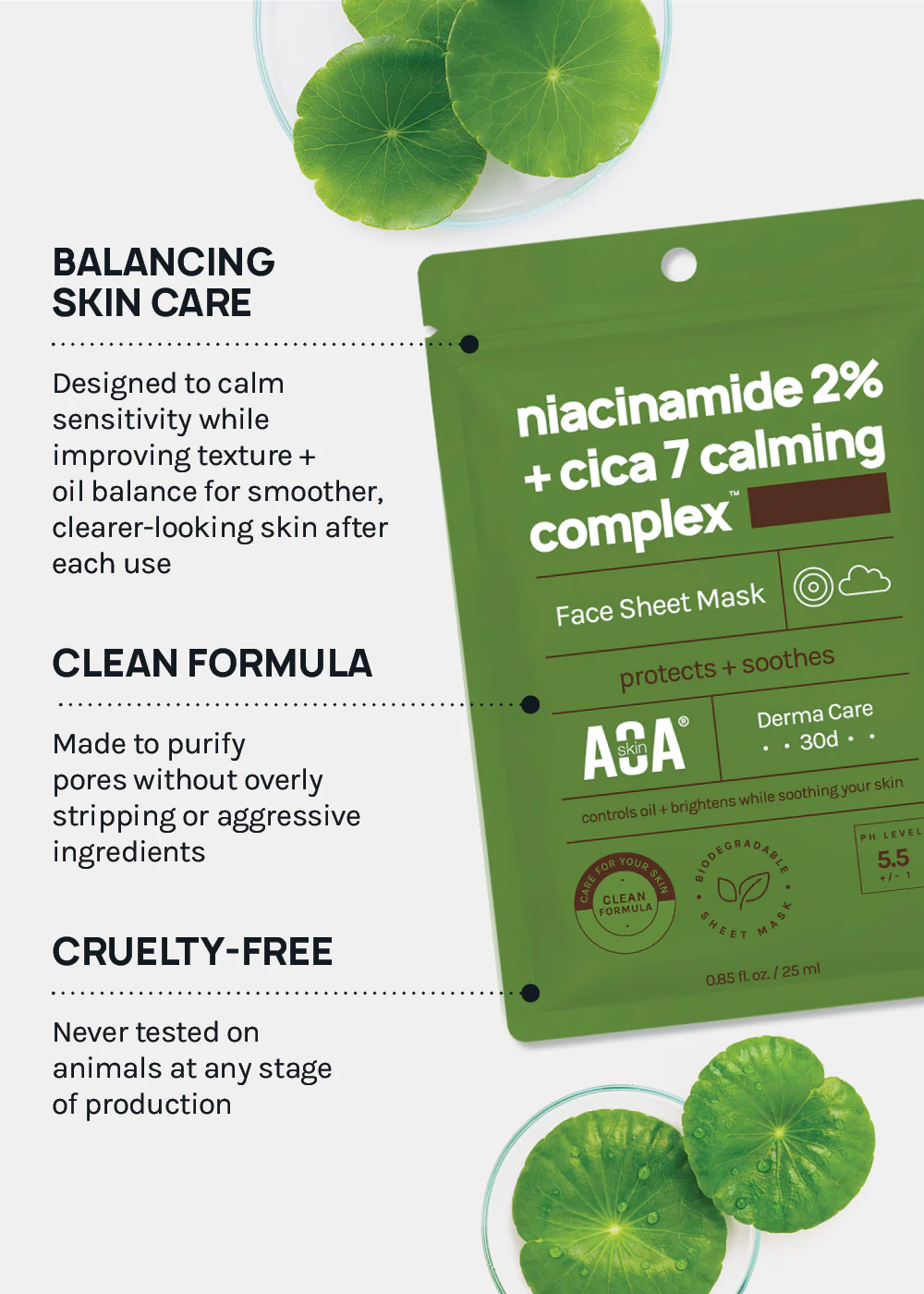 AOA Skin Niacinamide 2% + CICA 7 Calming Complex Sheet Mask - Image 5