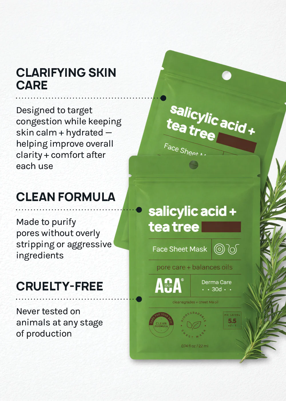 AOA Skin Salicylic Acid + Tea Tree Sheet Mask - Image 5