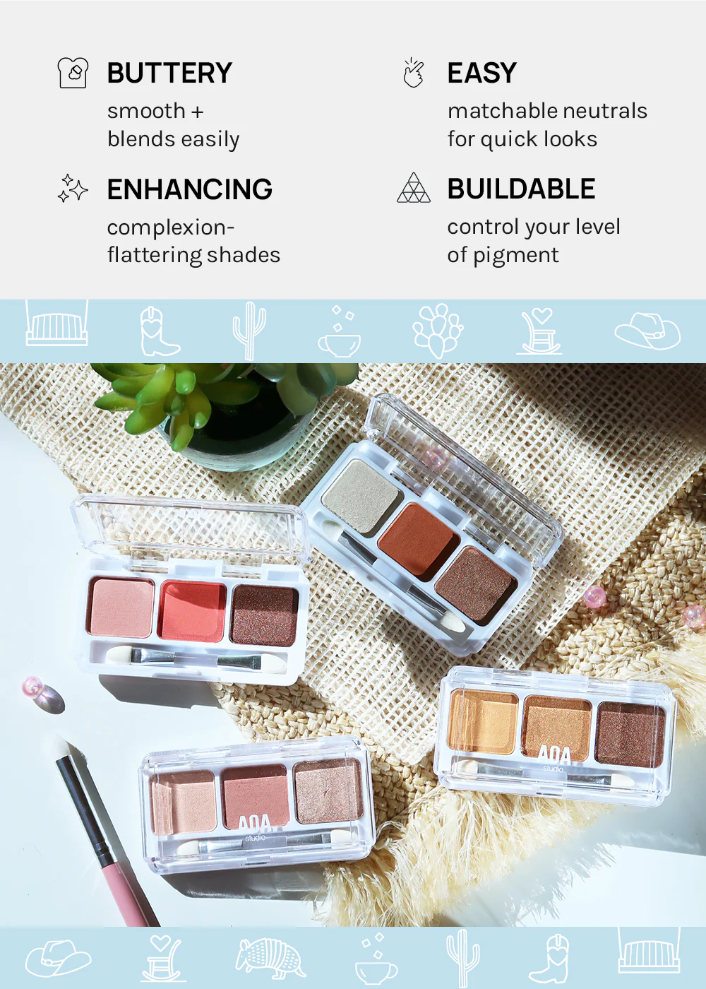 AOA Southern Charm 3 Color Eyeshadow Palettes - Image 4