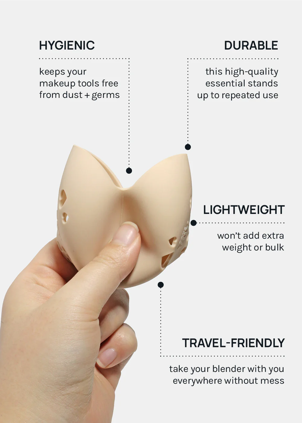 AOA Travel Silicone Makeup Blender Case - Image 5