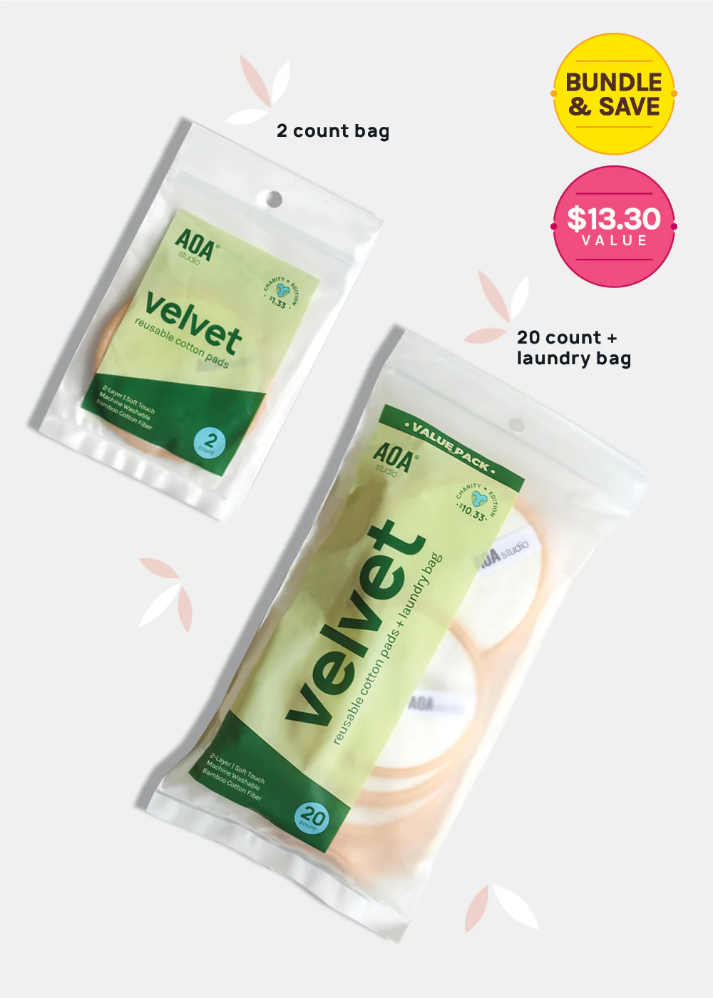 AOA Velvet Bamboo Reusable Makeup Pads - Image 7