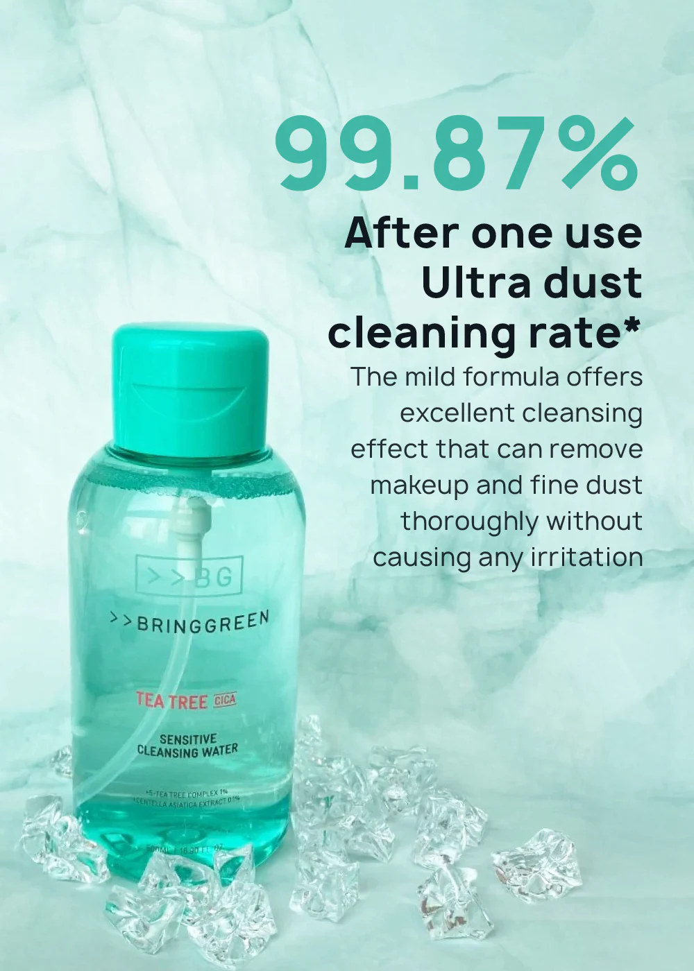 BRINGGREEN Tea Tree Cica Sensitive Cleansing Water 500ml - Image 4