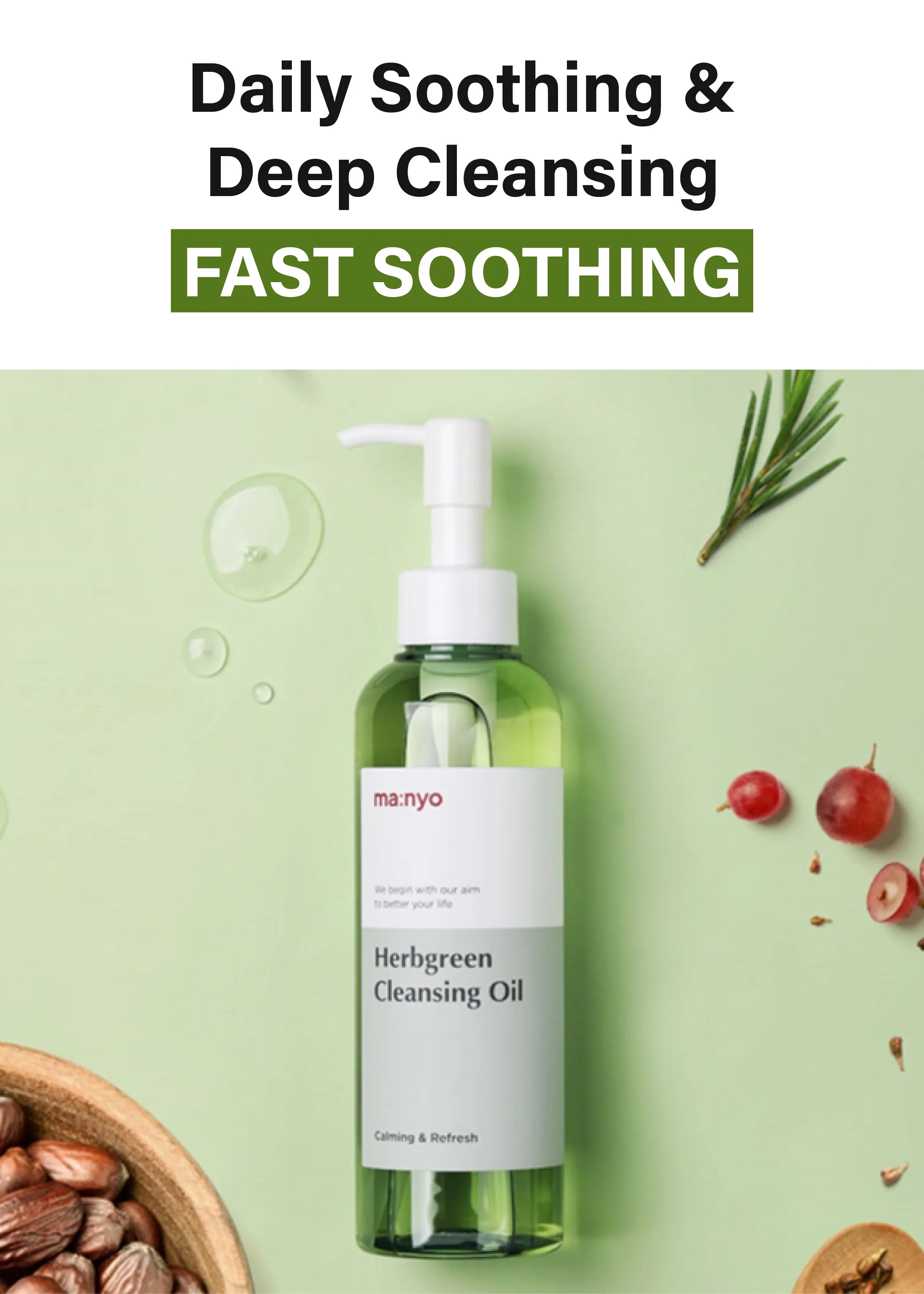 ma:nyo Herb Green Cleansing Oil 200ml - Image 5