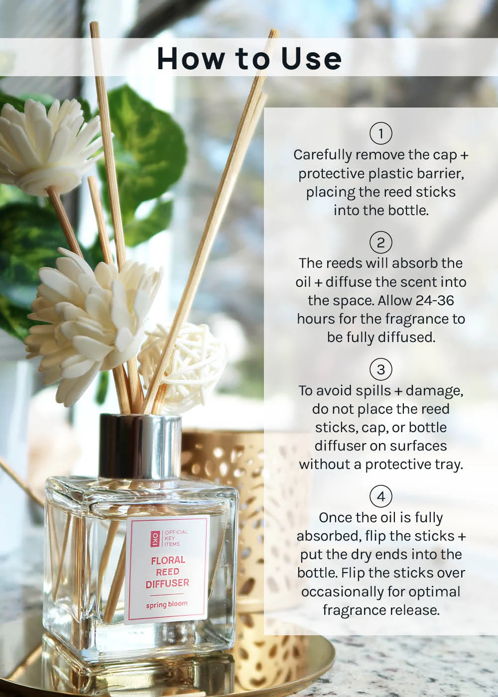 Official Key Items Floral Reed Diffuser - Image 7