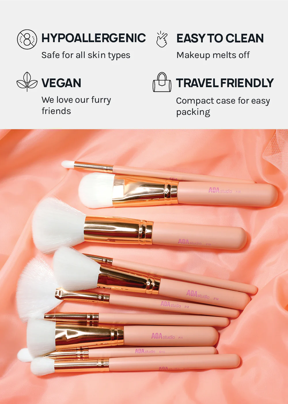 Paw Paw Rose Gold Brush Set - Image 6
